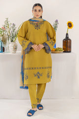 WINTER- 3PC KHADAR EMBROIDERED SHIRT WITH COURTRAI PRINT SHAWL AND TROUSER-4149
