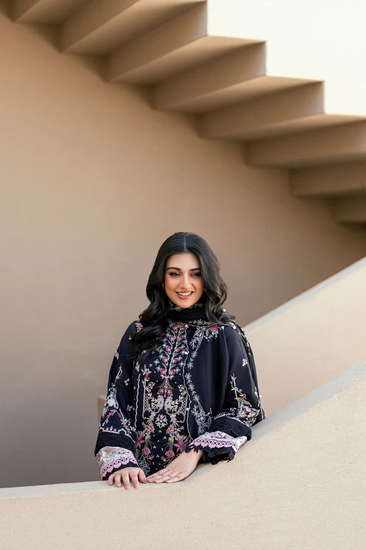 WINTER-3PC DHANAK EMBROIDERED SHIRT WITH CHIFFON EMBROIDERED DUPATTA & TROUSER-4229