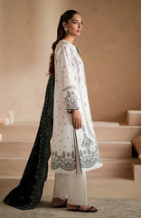 WINTER- 3PC DHANAK EMBROIDERED SHIRT WITH DHA COUTURE WOOL PRINT SHAWL AND TROUSER-3163