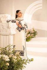 SUMMER-3PC LAWN EMBROIDERED SHIRT WITH KHADDI NET EMBROIDERED DUPATTA & TROUSER-4701