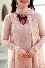 SUMMER-3PC LAWN CHIKAANKARI EMBROIDERED SHIRT WITH KHAADI NET EMBROIDERED DUPATTA AND TROUSER -4727