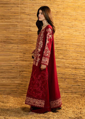 WINTER-3PC DHANAK EMBROIDERED SHIRT WITH DHANAK EMBROIDERED SHAWL AND TROUSER-5282