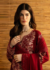 WINTER-3PC DHANAK EMBROIDERED SHIRT WITH DHANAK EMBROIDERED SHAWL AND TROUSER-5282