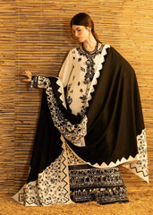 WINTER-3PC DHANAK EMBROIDERED SHIRT WITH DHANAK EMBROIDERED SHAWL AND TROUSER-5278