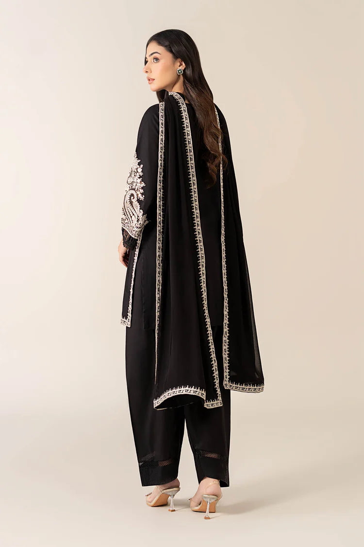 WINTER-3PC DHANAK EMBROIDERED SHIRT WITH BAMBER CHIFFON EMBROIDERED DUPATTA & TROUSER-4175