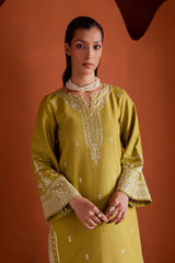 WINTER-2PIECE DHANAK EMBROIDERED SHIRT WITH DHANAK EMB TROUSER-15003