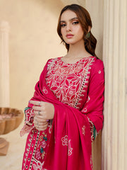 SUMMER-3PC LAWN LASER EMBROIDERED SHIRT WITH LAWN LASER EMBROIDERED READY TO WEAR DUPATTA-3649