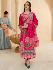 SUMMER-3PC LAWN LASER EMBROIDERED SHIRT WITH LAWN LASER EMBROIDERED READY TO WEAR DUPATTA-3649