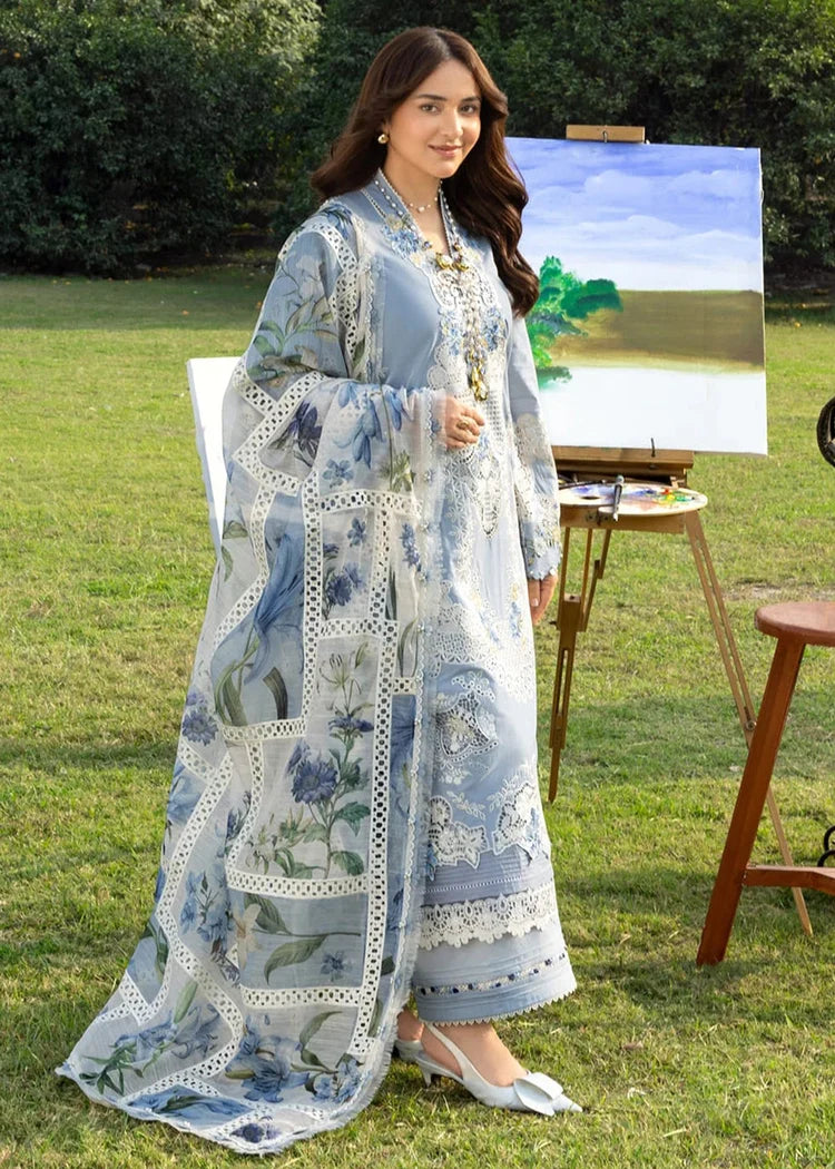 WINTER-3PC DHANAK EMBROIDERED SHIRT WITH COUTRAI PRINTED SHAWL AND TROUSER-5123
