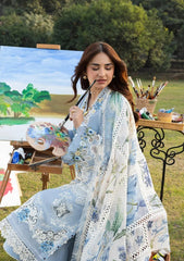 WINTER-3PC DHANAK EMBROIDERED SHIRT WITH COUTRAI PRINTED SHAWL AND TROUSER-5123