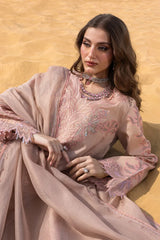 WINTER-3PC DHANAK LASERWORK & SEQUIN EMBROIDERED SHIRT WITH DHANAK SEQUINS EMBROIDERED SHAWL AND TROUSER-5096