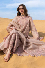 WINTER-3PC DHANAK LASERWORK & SEQUIN EMBROIDERED SHIRT WITH DHANAK SEQUINS EMBROIDERED SHAWL AND TROUSER-5096