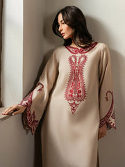 WINTER-2PIECE DHANAK EMBROIDERED SHIRT WITH DHANAK EMB TROUSER-15081