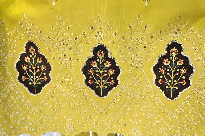WINTER-3PC KHADDAR CUTWORK EMBROIDERED SHIRT WITH KASHMIRI JACQUARD WOOL SHAWL-1514