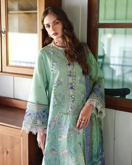 WINTER-3PC DHANAK HEAVY EMBROIDERED SHIRT WITH WOOL PRINTED DUPATTA AND TROUSER-5084