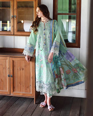 WINTER-3PC DHANAK HEAVY EMBROIDERED SHIRT WITH WOOL PRINTED DUPATTA AND TROUSER-5084