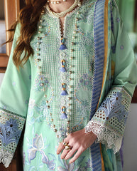 WINTER-3PC DHANAK HEAVY EMBROIDERED SHIRT WITH WOOL PRINTED DUPATTA AND TROUSER-5084