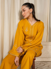 WINTER-2PIECE DHANAK EMBROIDERED SHIRT WITH DHANAK EMB TROUSER-15079
