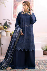 SUMMER_3PC CHIKENKARI LAWN EMBROIDERED WITH DAIMOND PRINT DUPATTA-4026