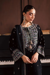 WINTER-3PC DHANAK EMBROIDERED SHIRT WITH CHIFFON EMBROIDERED DUPATTA AND EMB TROUSER-5194