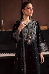 WINTER-3PC DHANAK EMBROIDERED SHIRT WITH CHIFFON EMBROIDERED DUPATTA AND EMB TROUSER-5194