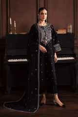 WINTER-3PC DHANAK EMBROIDERED SHIRT WITH CHIFFON EMBROIDERED DUPATTA AND EMB TROUSER-5194