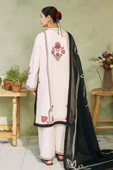 SUMMER- 3PC LAWN EMBROIDERED SHIRT WITH DIAMOND PRINTED DUPATTA-2738