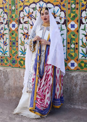 WINTER-3PC KHADDAR HEAVY EMBROIDERED SHIRT WITH COURTRAI WOOL PRINT SHAWL AND TROUSER-4094