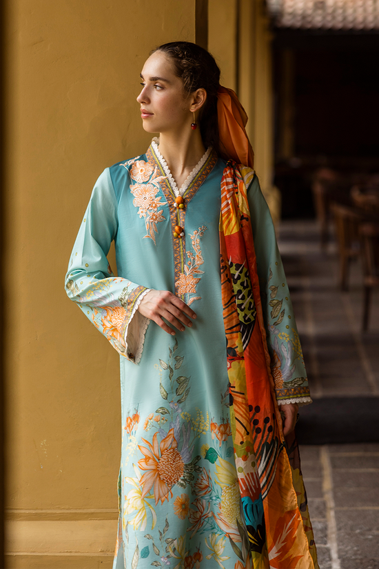 SUMMER-3PC LAWN PRINTED SHIRT WITH CHIFFON PRINT DUPATTA AND PRINT TROUSER-2507