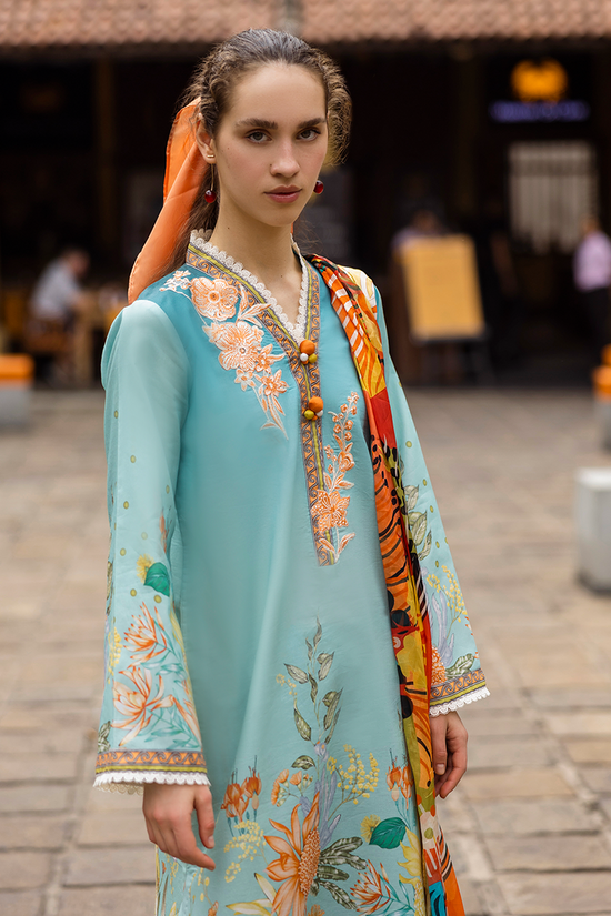SUMMER-3PC LAWN PRINTED SHIRT WITH CHIFFON PRINT DUPATTA AND PRINT TROUSER-2507