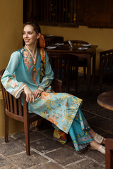 SUMMER-3PC LAWN PRINTED SHIRT WITH CHIFFON PRINT DUPATTA AND PRINT TROUSER-2507