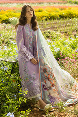 WINTER-3PC DHANAK EMBROIDERED SHIRT WITH COUTRAI WOOL PRINTED SHAWL AND TROUSER-4018
