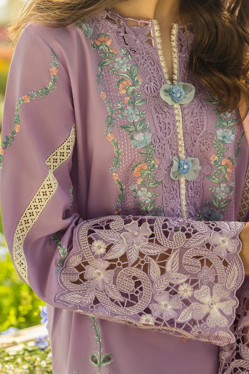 WINTER-3PC DHANAK EMBROIDERED SHIRT WITH COUTRAI WOOL PRINTED SHAWL AND TROUSER-4018