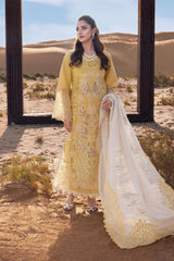 Winter-3PC DHANAK LASERWORK EMBROIDERED SHIRT WITH KHAADI NET EMBROIDERED DUPATTA AND TROUSER-5111