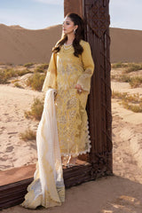 Winter-3PC DHANAK LASERWORK EMBROIDERED SHIRT WITH KHAADI NET EMBROIDERED DUPATTA AND TROUSER-5111
