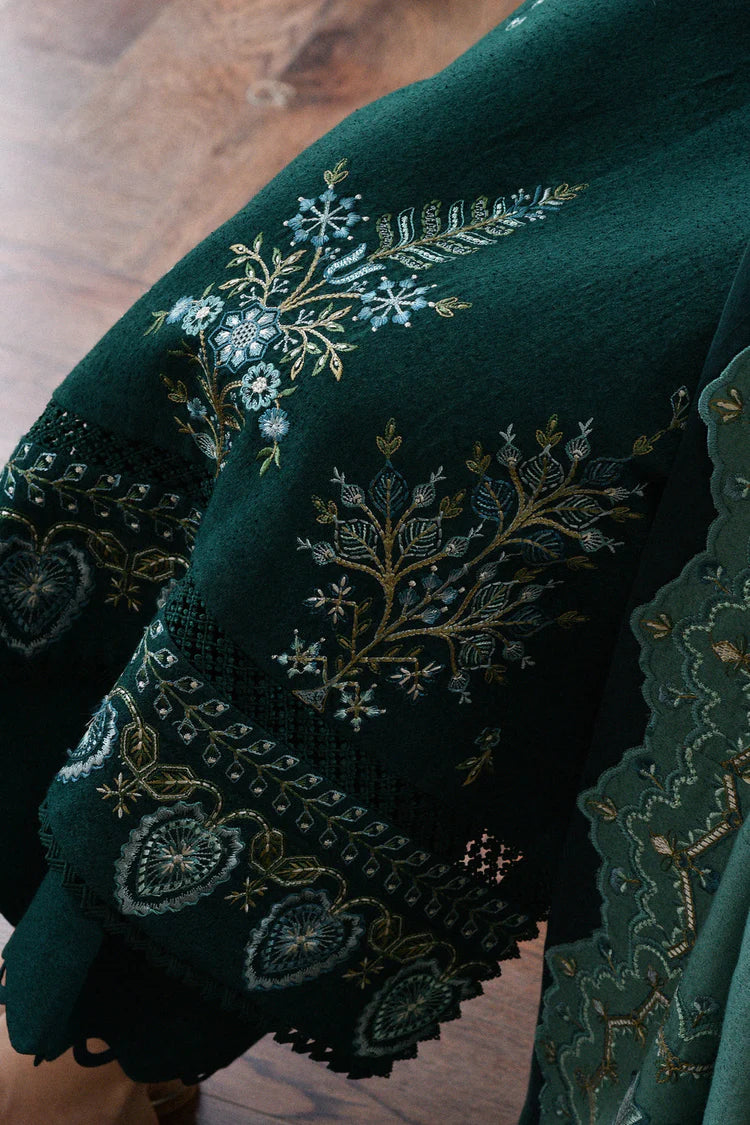 WINTER-3PC KARANDI EMBROIDERED SHIRT WITH DHANAK EMBROIDERED SHAWL AND TROUSER-4332