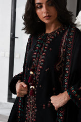WINTER-3PC DHANAK EMBROIDERED SHIRT WITH DHANAK EMBROIDERED SHAWL AND TROUSER-4340