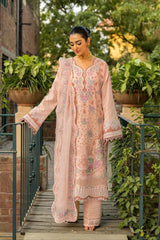 SUMMER-3PC LAWN EMBROIDERED SHIRT WITH KHAADI NET EMBROIDERED DUPATTA AND TROUSER-4668