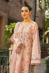 SUMMER-3PC LAWN EMBROIDERED SHIRT WITH KHAADI NET EMBROIDERED DUPATTA AND TROUSER-4668