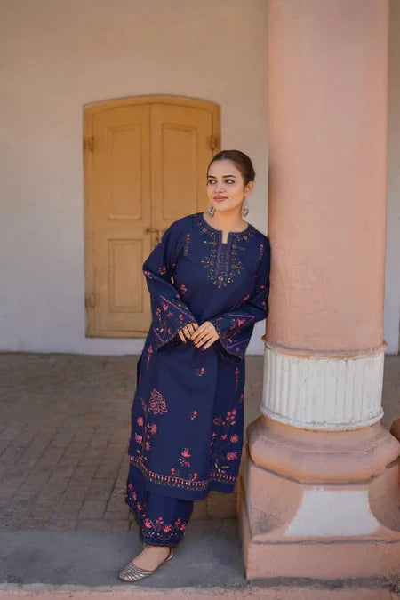 SUMMER-2PC LAWN EMBROIDERED SHIRT WITH TROUSER-283