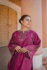 SUMMER-2PC LAWN SEQUIN EMBROIDERED SHIRT WITH EMB TROUSER-03
