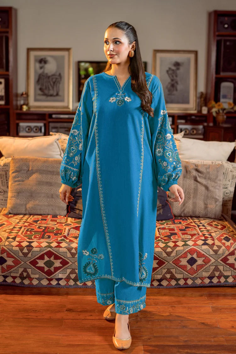 SUMMER-2PC LAWN SEQUIN EMBROIDERED SHIRT WITH EMB TROUSER-04
