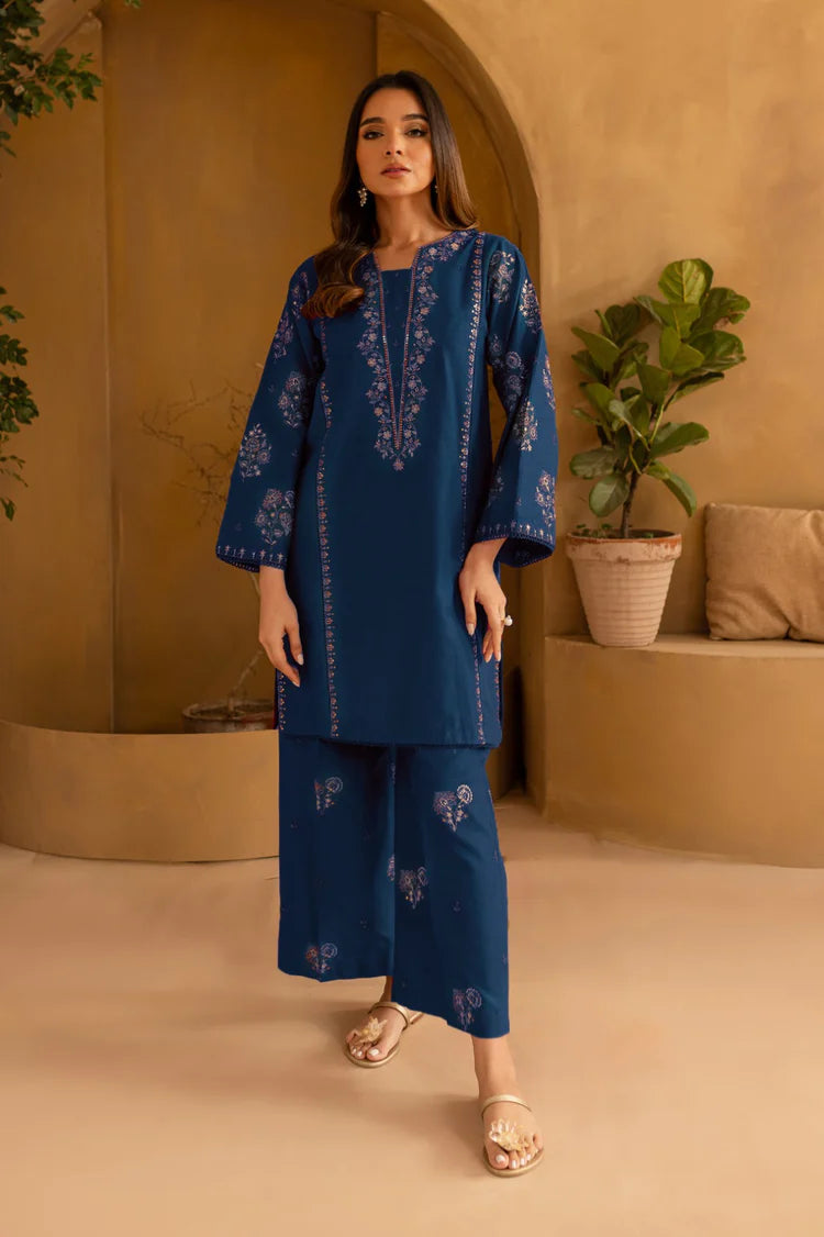 SUMMER-2PC LAWN EMBROIDERED SHIRT WITH EMB TROUSER-11