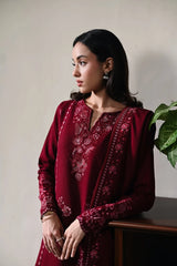 WINTER-3PC DHANAK EMBROIDERED SHIRT WITH DHANAK EMBROIDERED SHAWL AND TROUSER-5031