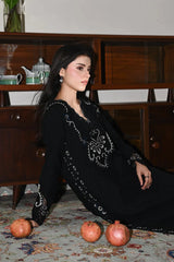 WINTER-3PC DHANAK EMBROIDERED SHIRT WITH DHANAK EMBROIDERED SHAWL AND TROUSER-4386