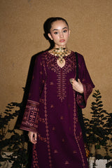 WINTER-2PIECE DHANAK EMBROIDERED SHIRT WITH DHANAK EMB TROUSER-15071