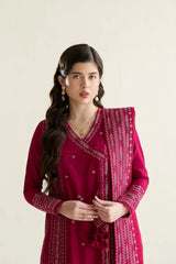 SUMMER-3PC LAWN EMBROIDERED SHIRT WITH KHADDI NET EMBROIDERED DUPATTA AND TROUSER-4779