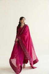 SUMMER-3PC LAWN EMBROIDERED SHIRT WITH KHADDI NET EMBROIDERED DUPATTA AND TROUSER-4779