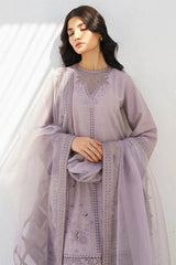 SUMMER- 3PC LAWN HEAVY EMBROIDERED SHIRT WITH ORGANZA EMBROIDERED READY TO WEAR DUPATTA-3643