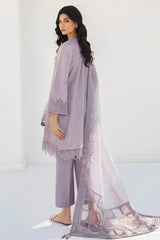 SUMMER- 3PC LAWN HEAVY EMBROIDERED SHIRT WITH ORGANZA EMBROIDERED READY TO WEAR DUPATTA-3643